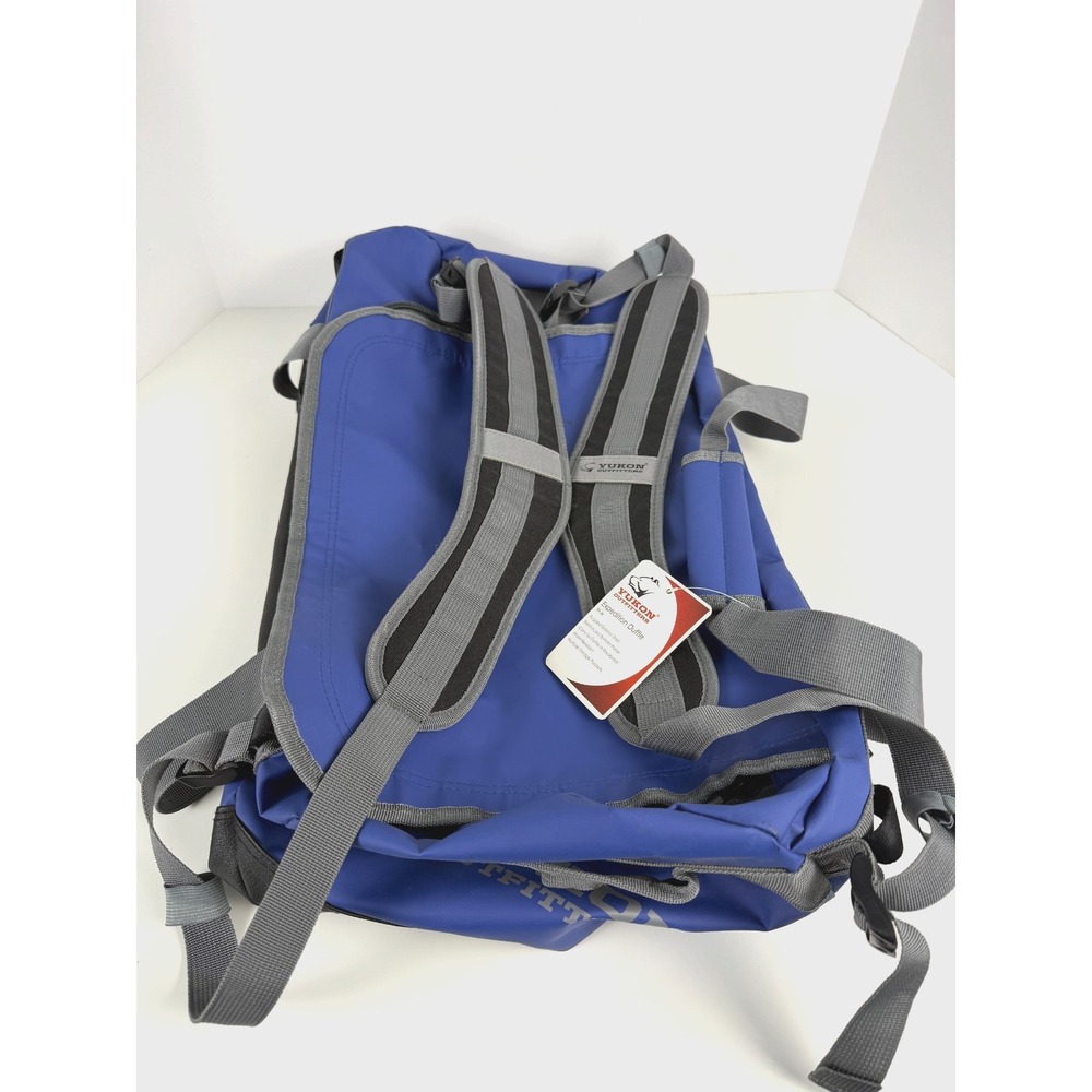 Yukon Outfitters Expedition Duffle Bag Blue Gray Waterproof Travel Camp NWT